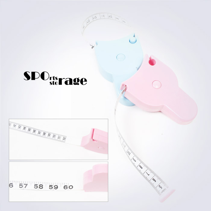 스포리지 원터치 자동측정 후크리턴 미용줄자 (고리에 걸고 버튼을 누르면 자동으로 줄어들어 측정)