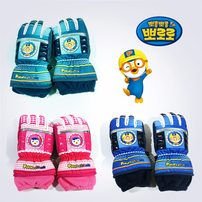 KC인증 뽀로로 방수 아동 손가락장갑